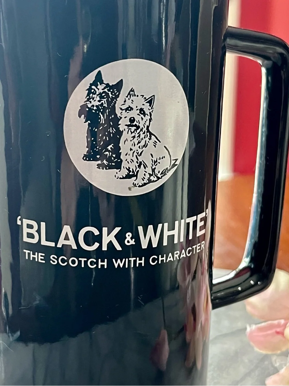 VTG A+ Black & White Scotch Whisky Pitcher Wade Regicor London Ceramic Pub Jug
